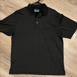 Haggar Men's Black Patterned Polo Shirt